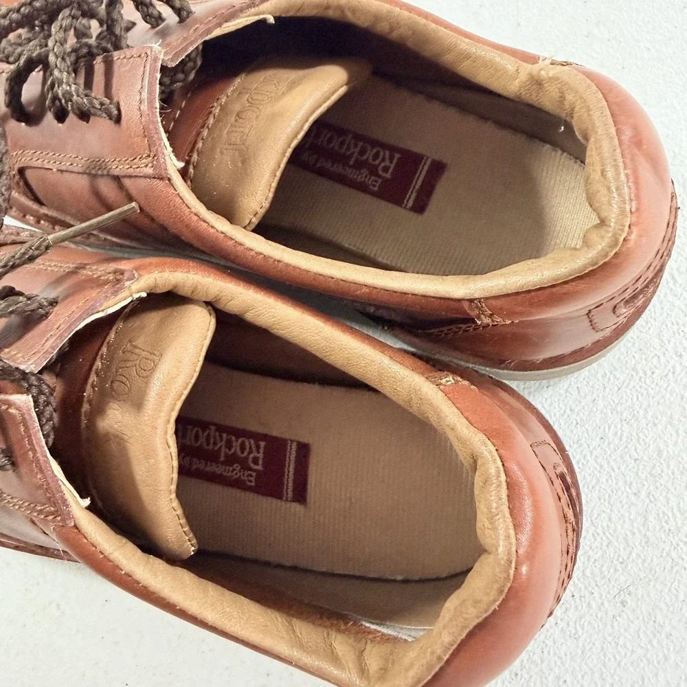 Rockport‎ Brown Leather Lace up  Mens Walking Casual Shoes Size 9 M